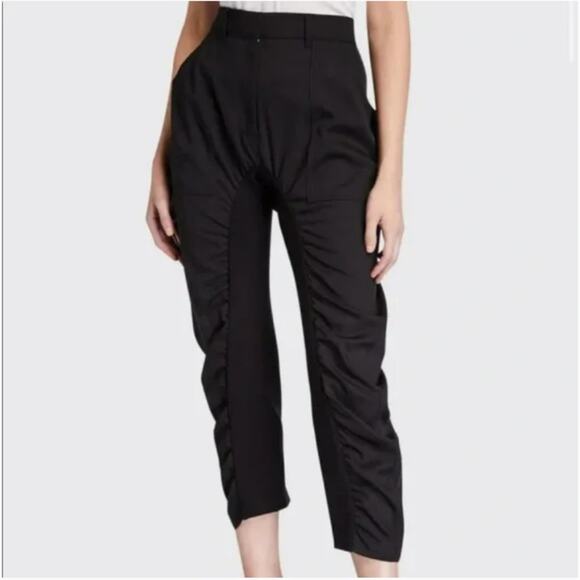 STELLA MCCARTNEY Tina Ruched Wool Pants Size US 12/Italian Size 46 - Picture 1 of 8